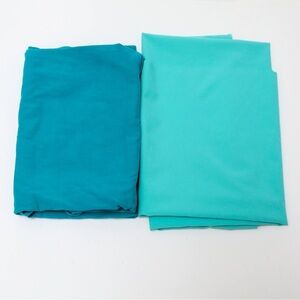 Set of 2 fabrics turquoise aqua blue 1 Yard Each craft sewing stretch quilting